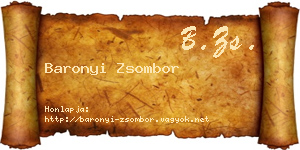 Baronyi Zsombor névjegykártya